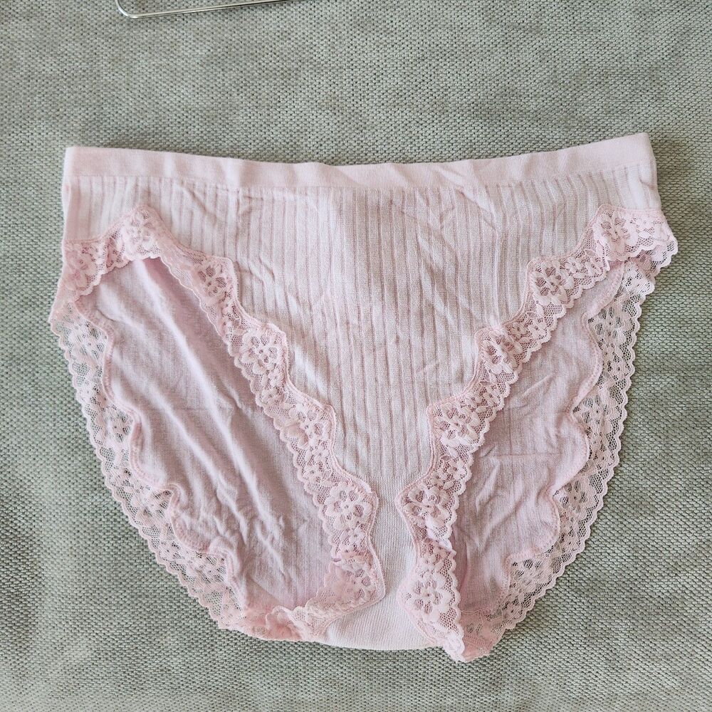 Victoria's Secret XL Pink High Leg Brief Ribbed Panty NWT‎